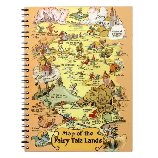 Kaart van de Fairy Tale Lands Notitieboek (Voorkant)