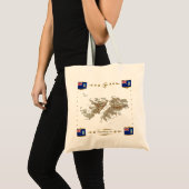 Kaart van de Falklandeilanden en vlaggen Tote Bag (Voorkant (product))
