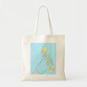 Kaart van de Filipijnen met kleuren Tote Bag