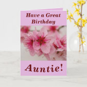 Kaart van de Floral Birthday voor tante (Gele Bloem)