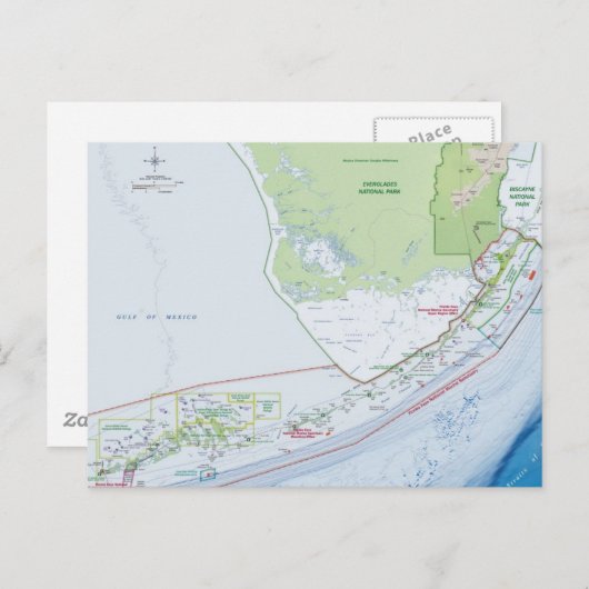 Kaart van de Florida Keys (Voorkant / Achterkant)