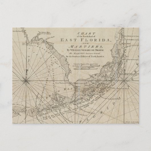  kaart van de Florida Keys (1771) (Voorkant)