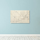  kaart van de Florida Keys (1771) (2) Canvas Afdruk (Insitu (Houten vloer))