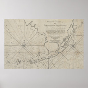kaart van de Florida Keys (1771) (2) Poster