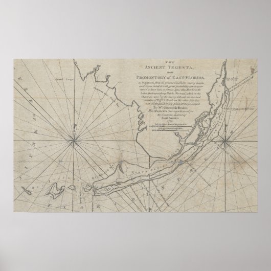  kaart van de Florida Keys (1771) (2) Poster (Voorkant)