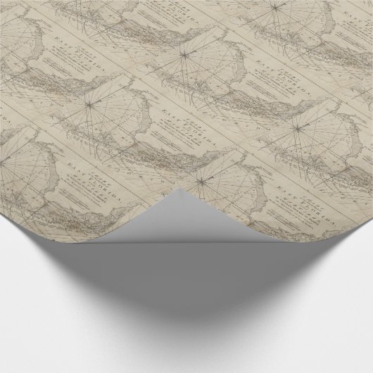  kaart van de Florida Keys (1771) Cadeaupapier (Hoek)