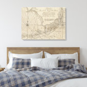  kaart van de Florida Keys (1771) Canvas Afdruk (Insitu (Slaapkamer))