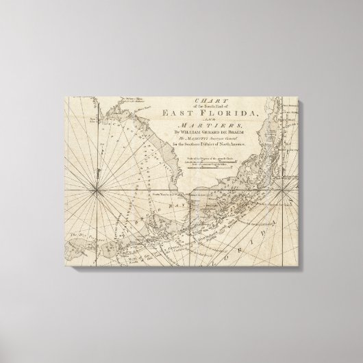  kaart van de Florida Keys (1771) Canvas Afdruk (Voorkant)