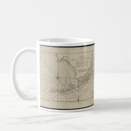  kaart van de Florida Keys (1771) Koffiemok (Links)