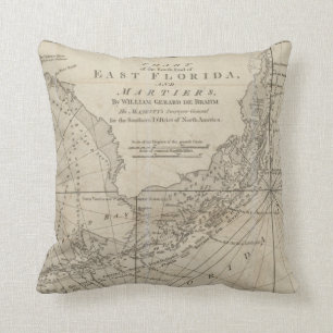  kaart van de Florida Keys (1771) Kussen