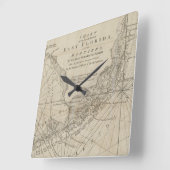  kaart van de Florida Keys (1771) Vierkante Klok (Hoek)