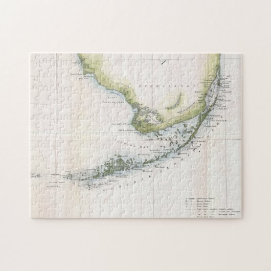  kaart van de Florida Keys (1852) Legpuzzel (Horizontaal)