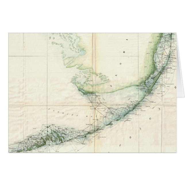 kaart van de Florida Keys (1859) (Voorkant Horizontaal)
