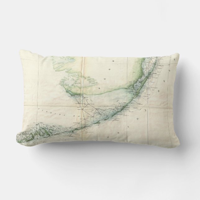  kaart van de Florida Keys (1859) Kussen (Voorkant)