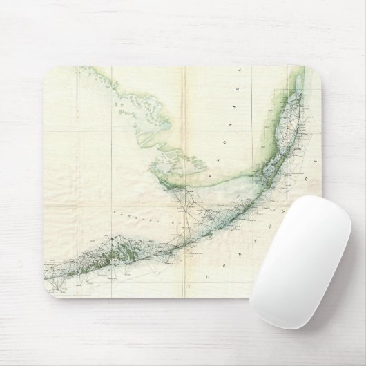  kaart van de Florida Keys (1859) Muismat (Met muis)