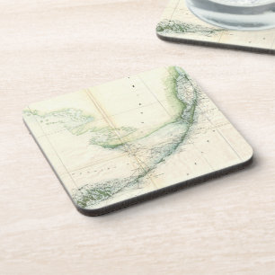  kaart van de Florida Keys (1859) Onderzetter