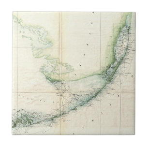 kaart van de Florida Keys (1859) Tegeltje