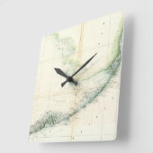  kaart van de Florida Keys (1859) Vierkante Klok (Hoek)