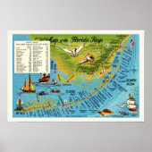 Kaart van de Florida Keys Print (Voorkant)