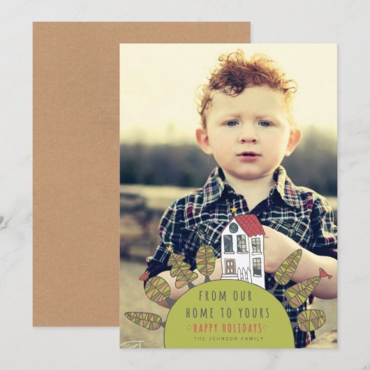 Kaart van de Foto van de Illustratie van het Huis (Voorkant / Achterkant)