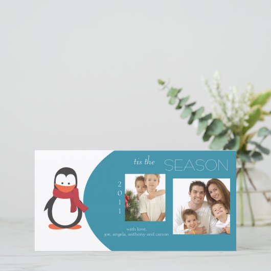 Kaart van de Foto van de Vakantie van de pinguïn (Staand voorkant)