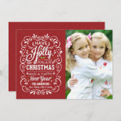 Kaart van de Foto van de Vakantie van Kerstmis van (Voorkant / Achterkant)