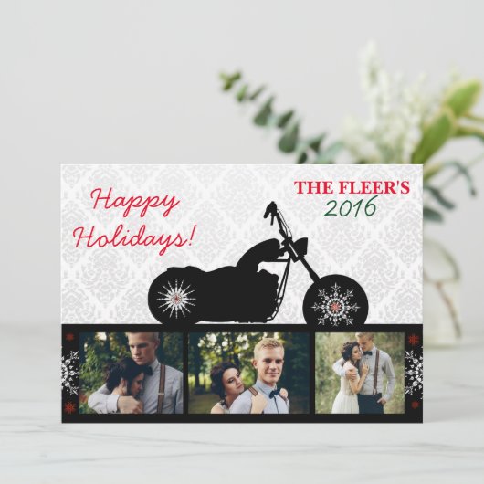 Kaart | van de Foto van Kerstmis van de motorfiets (Staand voorkant)