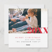 Kaart van de Foto van Kerstmis van de Typografie (Achterkant)