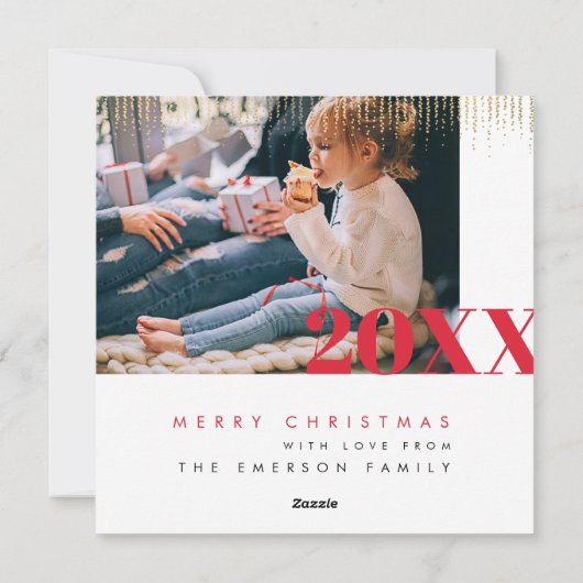 Kaart van de Foto van Kerstmis van de Typografie (Achterkant)