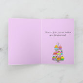 Kaart van de Franse Birthday Waterverf cupcakes (Binnen)