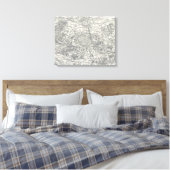 kaart van de Franse Vicinity (1841) Canvas Afdruk (Insitu (Slaapkamer))