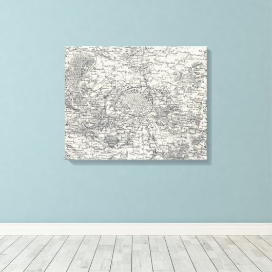  kaart van de Franse Vicinity (1841) Canvas Afdruk (Insitu (Houten vloer))