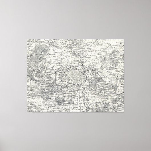  kaart van de Franse Vicinity (1841) Canvas Afdruk (Voorkant)