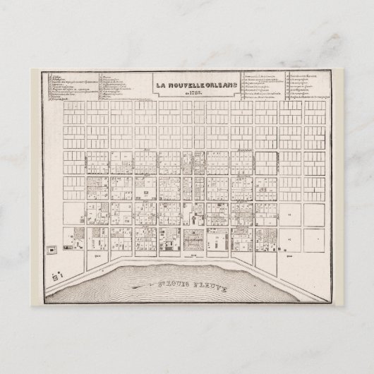 Kaart van de Franse wijk 1735 (Voorkant)