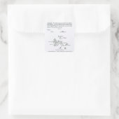 Kaart van de Galapagos-archipel, 1844 Vierkante Sticker (Tas)