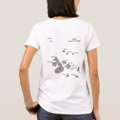kaart van de Galapagos-eilanden met GPS-luchthaven T-shirt (Achterkant)