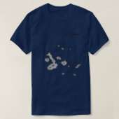 kaart van de Galapagos-eilanden T-shirt (Design voorkant)