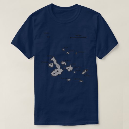 kaart van de Galapagos-eilanden T-shirt (Design voorkant)