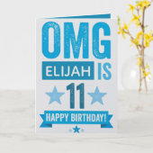 Kaart van de geboorte - 11 jaar oud OMG (Gele Bloem)