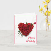 Kaart van de geboorte - Heart-Red Roses (Gele Bloem)