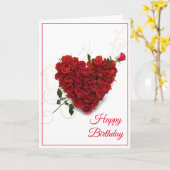 Kaart van de geboorte - Heart-Red Roses (Gele Bloem)