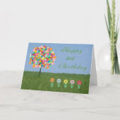 Kaart van de geboorte met Bubblegumboom van 9 jaar (Voorkant)