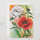 Kaart van de geboorte met Red White Poppy (Achterkant)