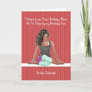 Kaart van de geboorte voor mam uit de kat