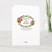 Kaart van de geboortedag van de religieuze bloemen (Achterkant)