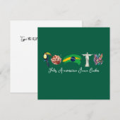 Kaart van de gelukkige verjaardag van de Braziliaa (Voorkant / Achterkant)