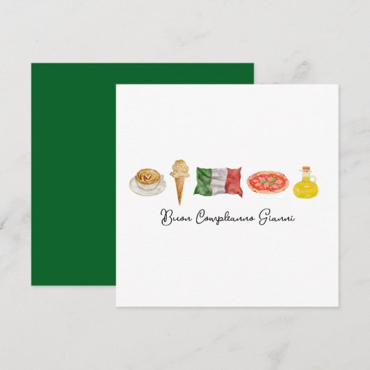 Kaart van de gelukkige verjaardag van de Italiaan, (Voorkant / Achterkant)