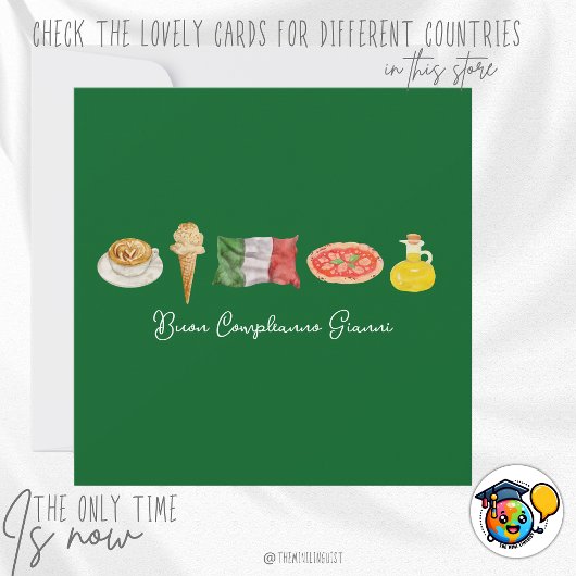 Kaart van de gelukkige verjaardag van de Italiaan,