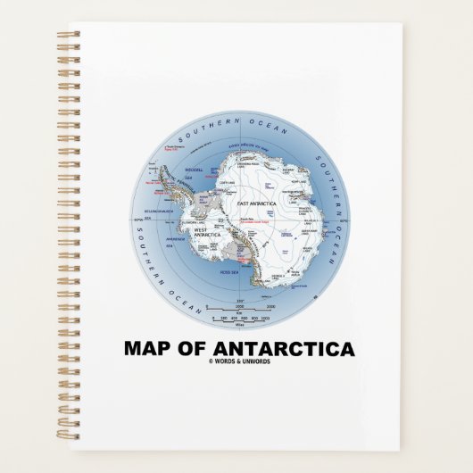 Kaart van de geografische ligging van Antarctica Planner (Voorkant)
