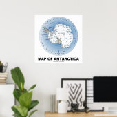 Kaart van de geografische ligging van Antarctica Poster (Thuiskantoor)